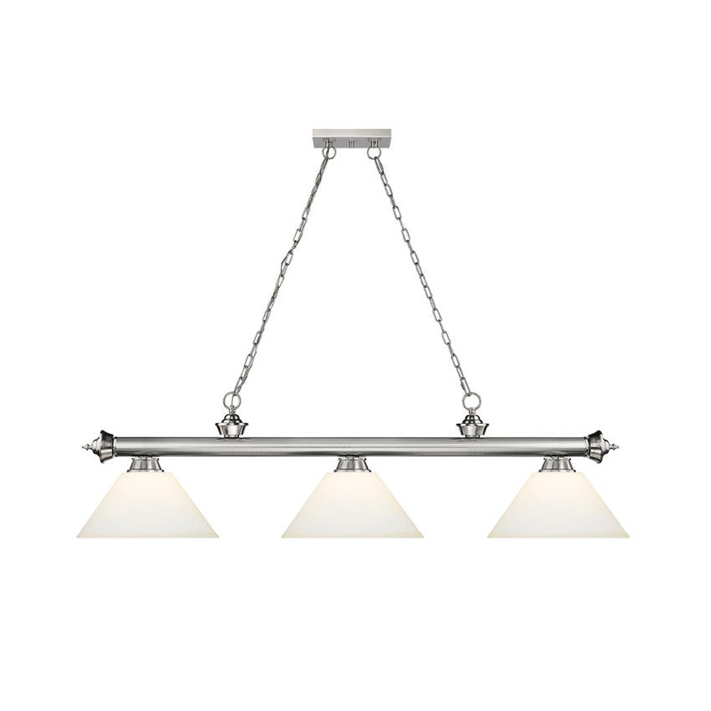 Z-Lite Cordon Brushed Nickel with Matte Opal Shades