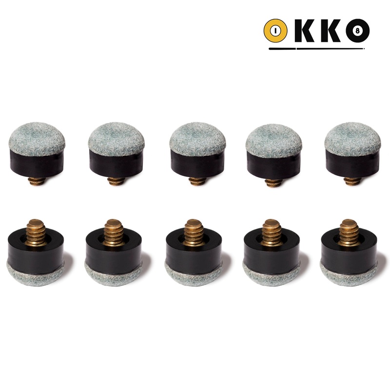 OKKO Billiard Screw-On Tips 13mm Soft, Pack of 10
