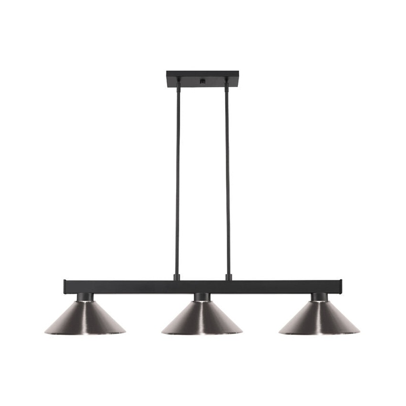 Z-Lite Cobalt Matte Black with Brushed Nickel Shades