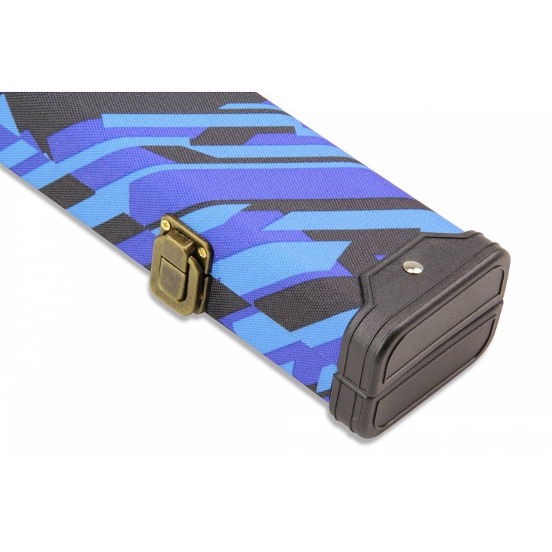 ABSTRACT/ART print 3/4 cue case, durable nylon covering BLUES