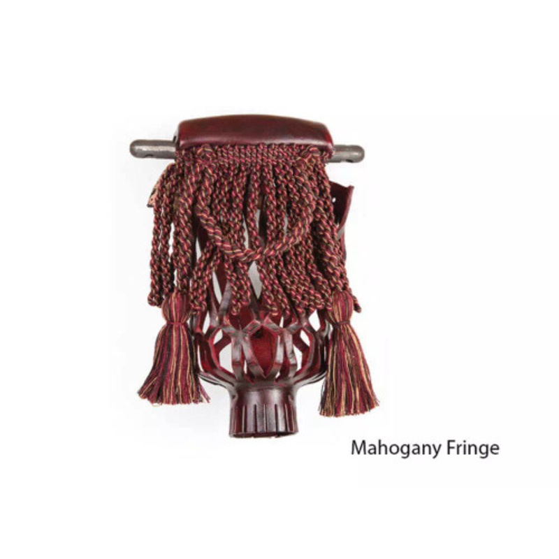 Leather Drop Pocket Set Mahogany Fringe