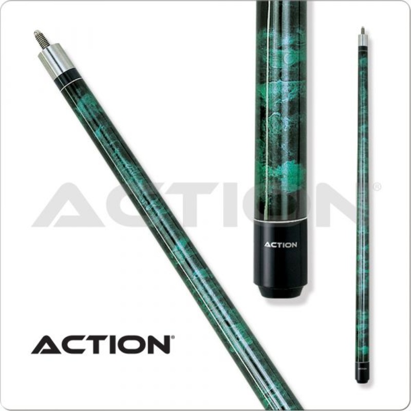 Action Metallic EMERALD SWIRL 9 ball pool cue, 19oz