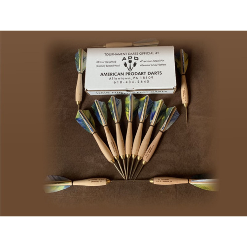 APD No.1 Official Tournament Darts Peacock Camo Feather (Dozen)