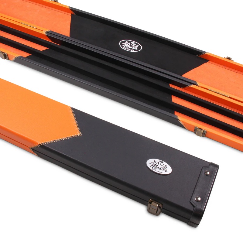 Baize Master Deluxe cue case to hold THREE x 1 piece cues ORANGE ARROWS