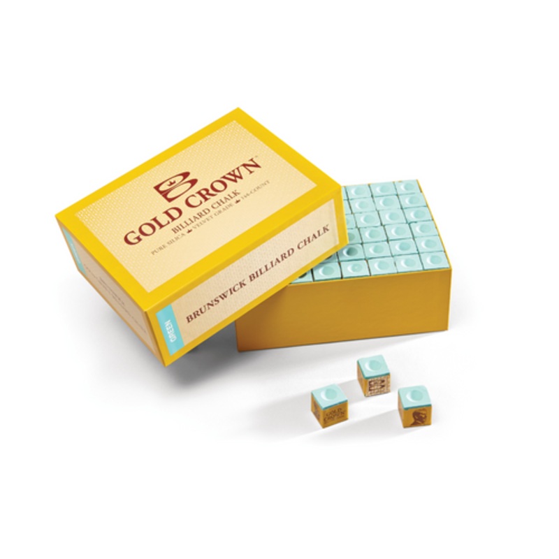 Brunswick Gold Crown Chalk 144 Cube Box – Green