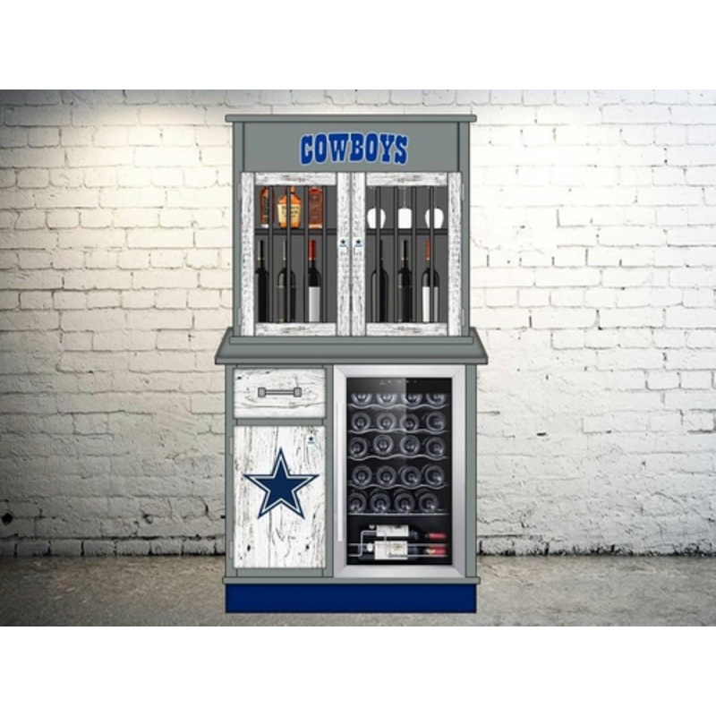 Dallas Cowboys Custom Liquor Bar Hutch