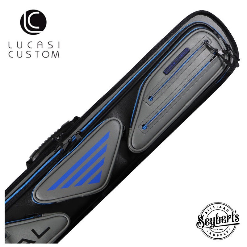 Lucasi Hybrid Rival Grey and Blue 3×4 Soft Pool Cue Case – LC348W