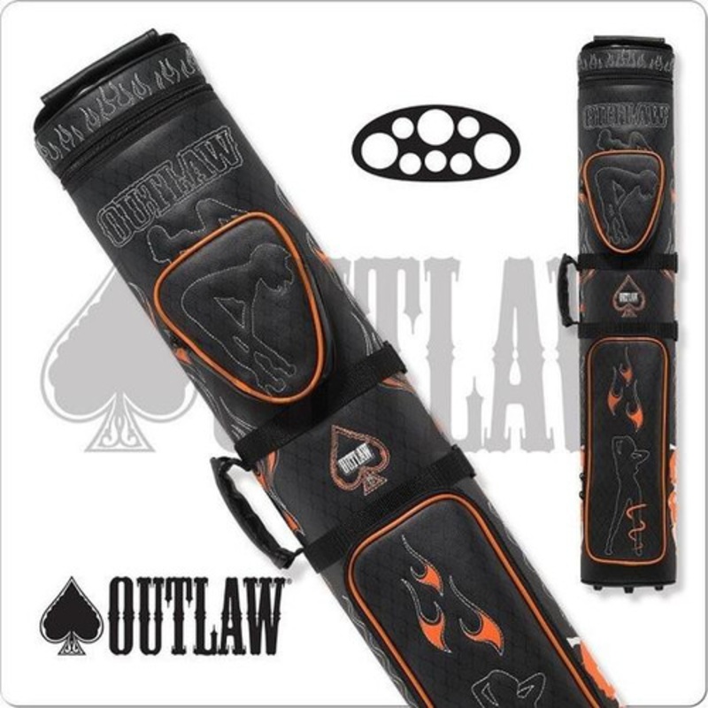 Outlaw OLB35D Stitch Flames 3×5 Hard Cue Case