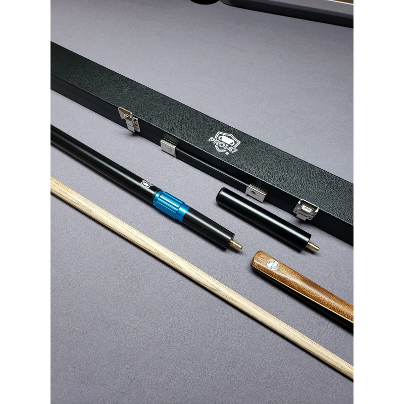 Pro 147 3/4 jointed cue and hard case set Deluxe with long telescopic extension and mini butt