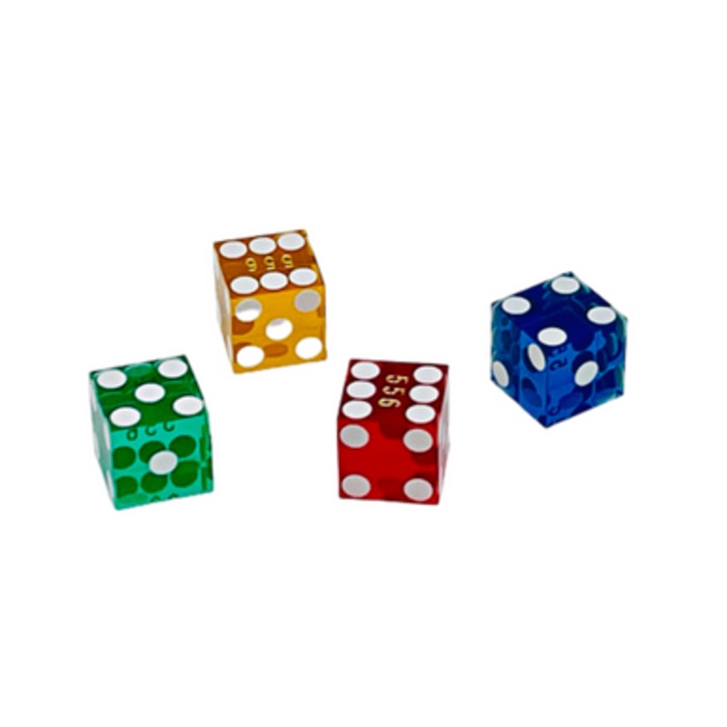 1/2 Transparent Square Edge Numbered Dice