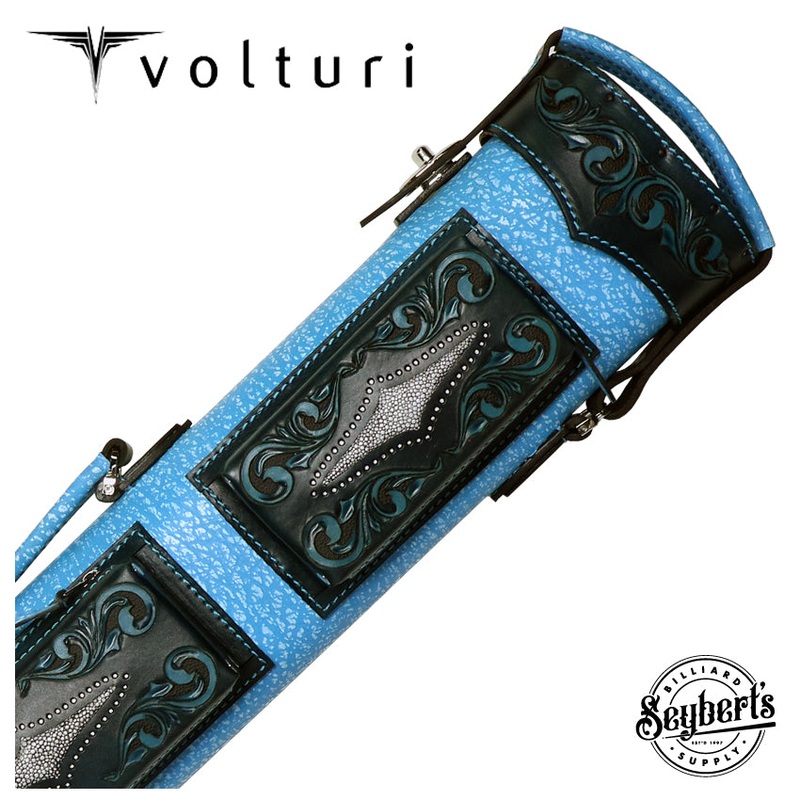 Volturi Custom Venice Style Turquoise 4×8 Hard Pool Cue Case