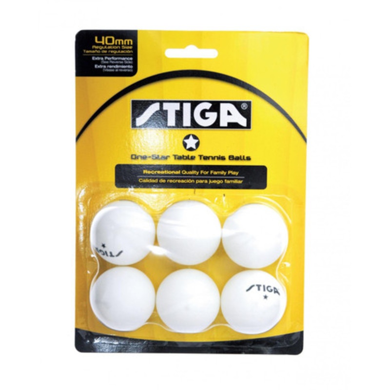 STIGA One-Star White Balls – 6pk