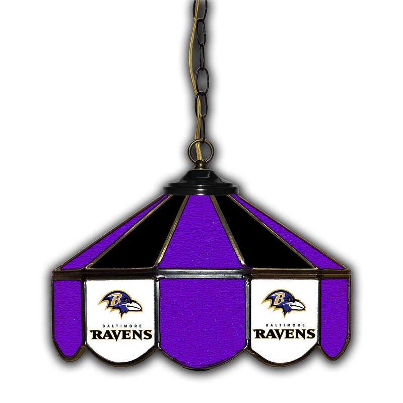 Baltimore Ravens  14 Glass Pub Lamp