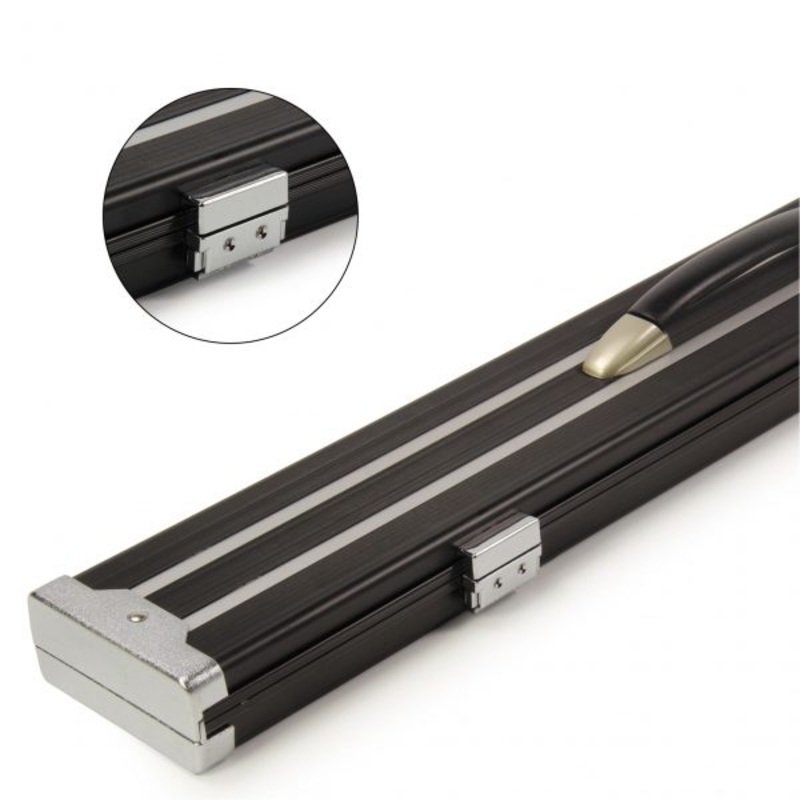 LUXURY heavy duty aluminium case for 2 piece cue BLACK