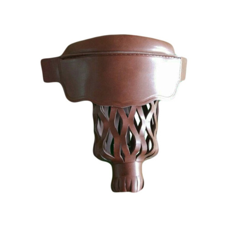 Smooth Leather Shield Drop Pocket Set Dark Brown