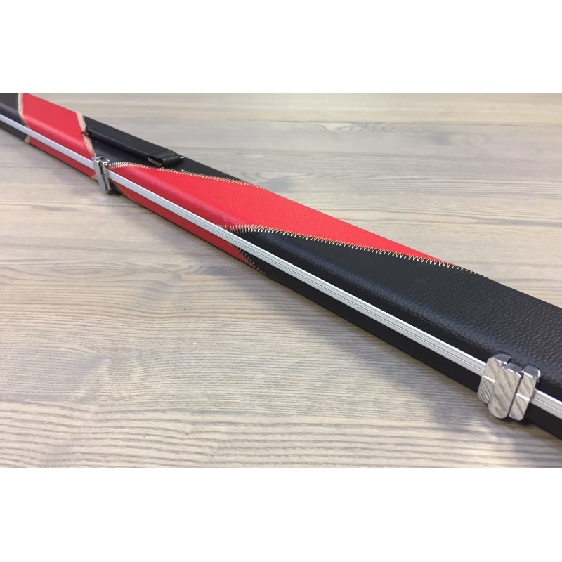 Britannium 3/4 Leatherette and aluminium chevron stitched case RED