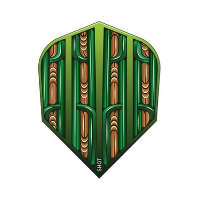 Shot Darts Warrior Rutene Green Flights – Small Standard