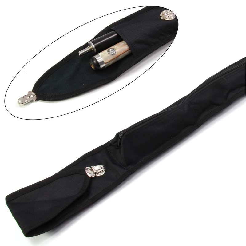 Black Canvas shoulder strap and carry handle case for 3/4 cue