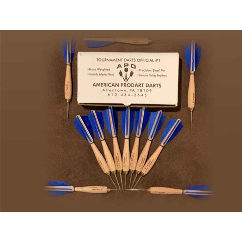 APD No.1 Official Tournament Darts Royal Blue Feather (Dozen)