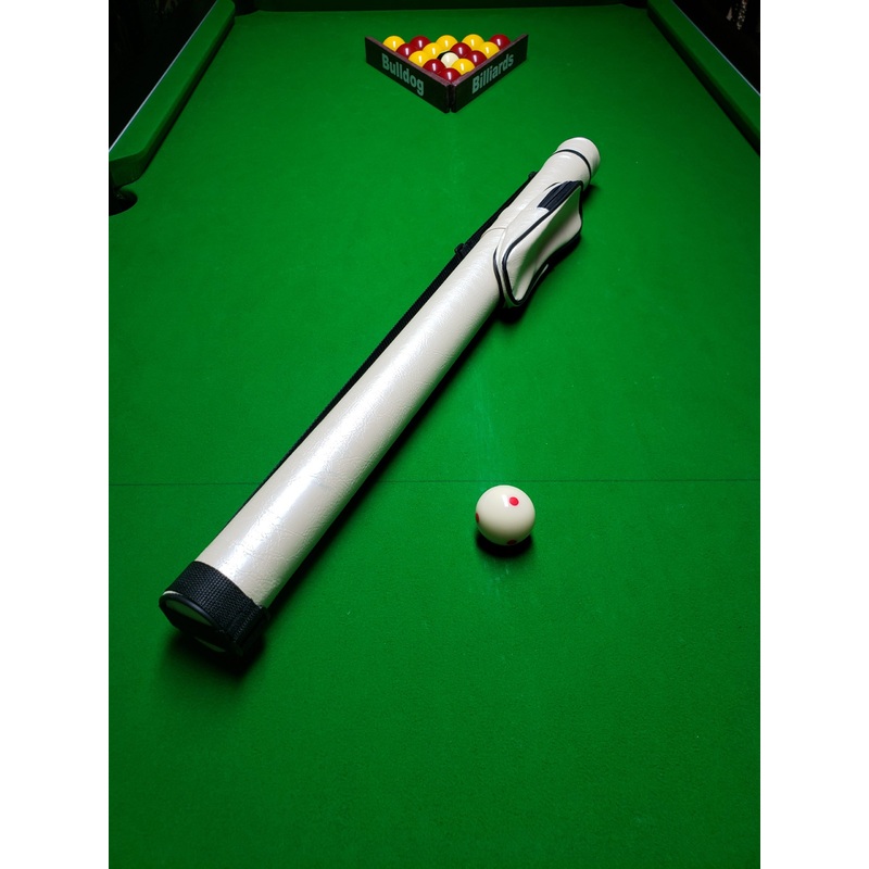 2 piece cue case for centre jointed cues, carry strap and accessory pocket, beautiful PEARLISED finish