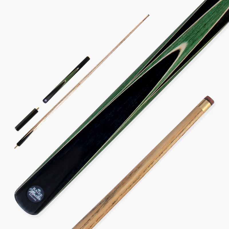 Baize master Crucible 3/4 jointed cue and mini butt GREEN