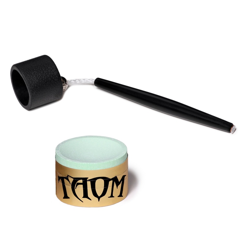 Taom Billiard Soft Chalk Green 1 pc w/Chalk Holder