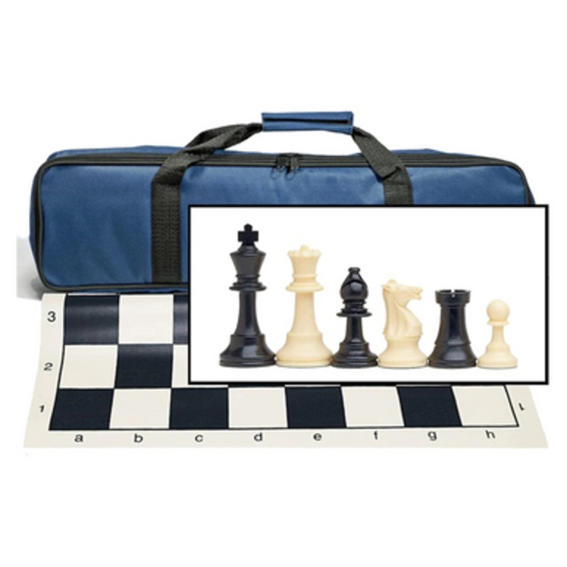 Tournament Chess Set with Royal Blue Bag