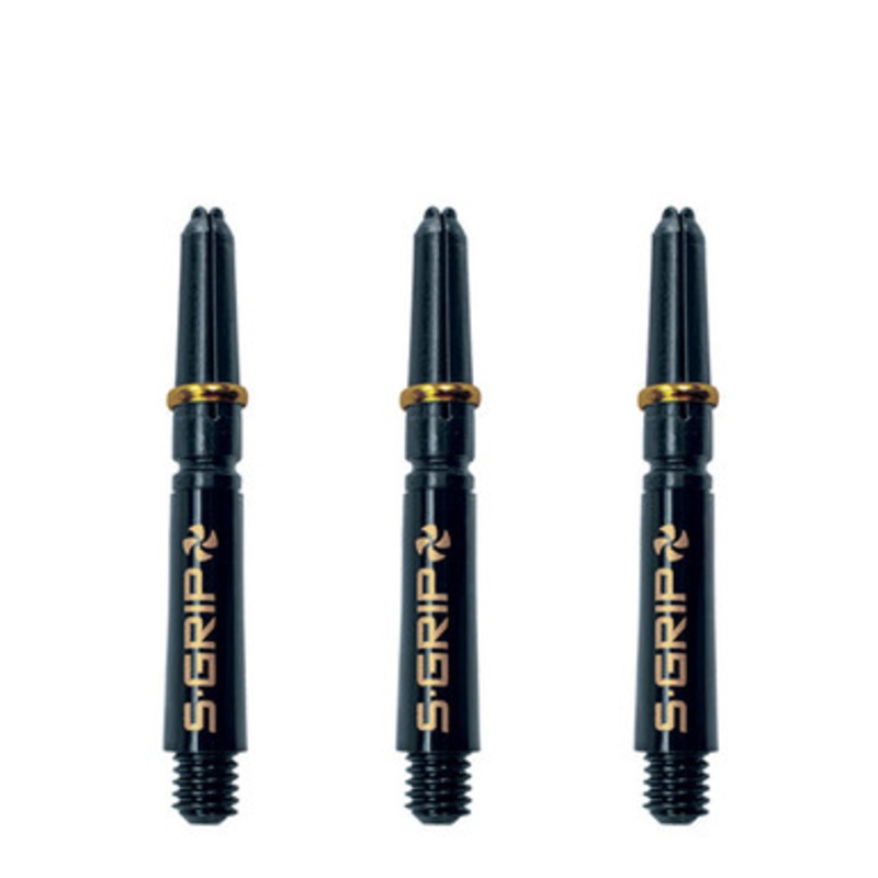 Dart World Supergrip Spin Black & Gold Shaft – Short