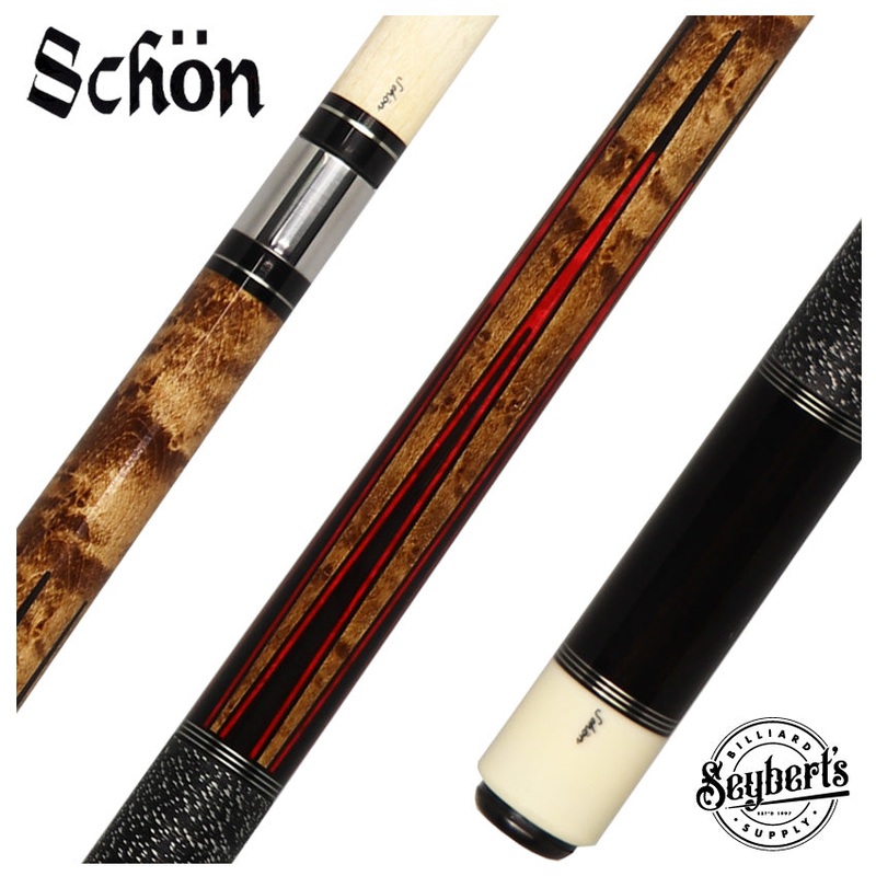 Schon STL Series Dark Stained with Red Points Pool Cue – STL6DSRD