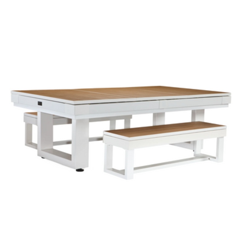 American Heritage Lanai White Outdoor Pool Table Set