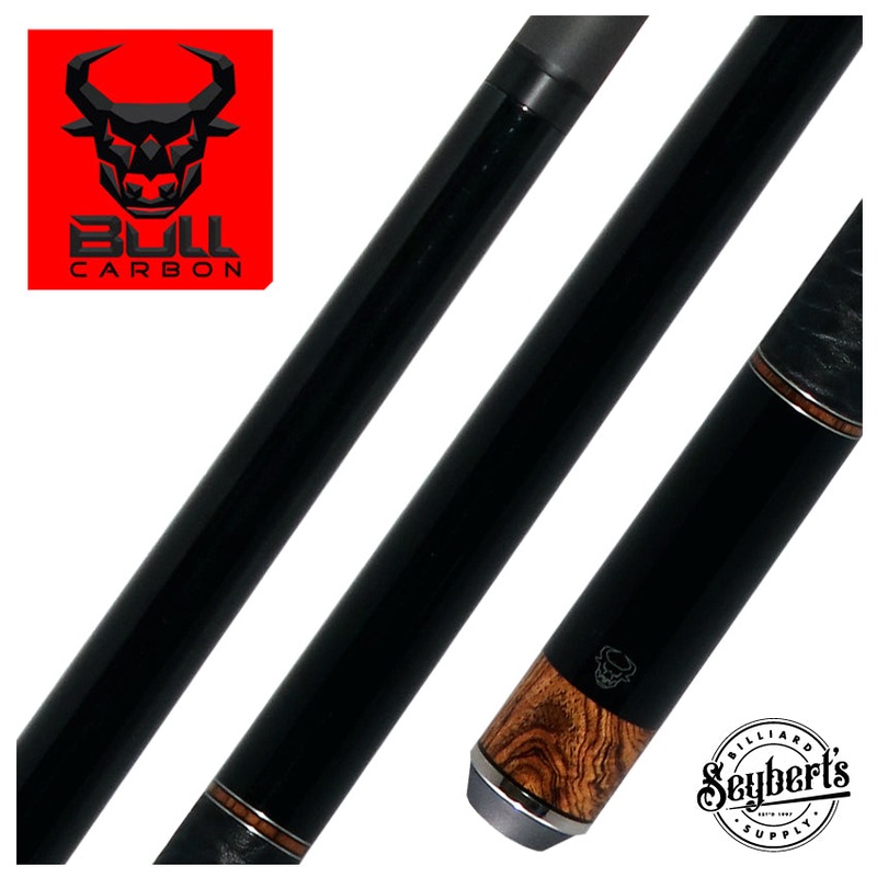Bull Carbon Black with Bocote Inlays Play Cue with Textured Leather Wrap
