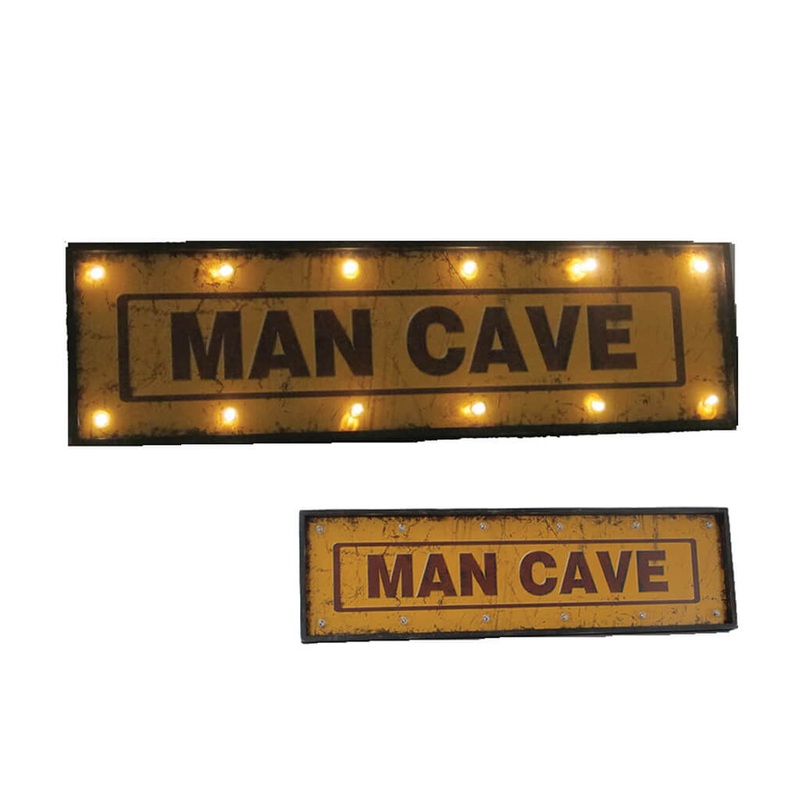 METAL SIGN-48 MAN CAVE W/ LIGHTS