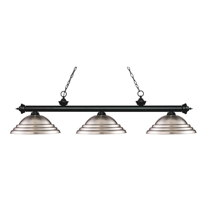 Z-Lite Riviera Matte Black with Brushed Nickel Stepped Shade