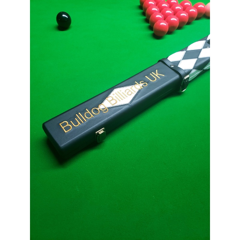 BULLDOG BILLIARDS UK 1 piece LUXURY diamonds tournament style cue case for 1 x cue and extensions or 2 x cues WHITE