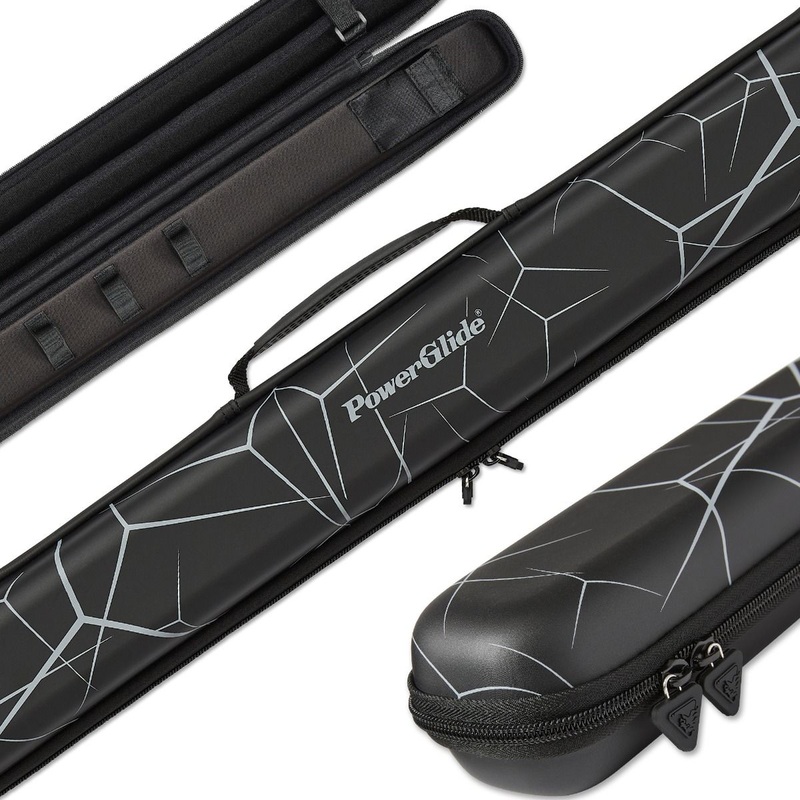 Powerglide SVARTUR soft touch case for centre jointed cues with carry strap and handle NOIR