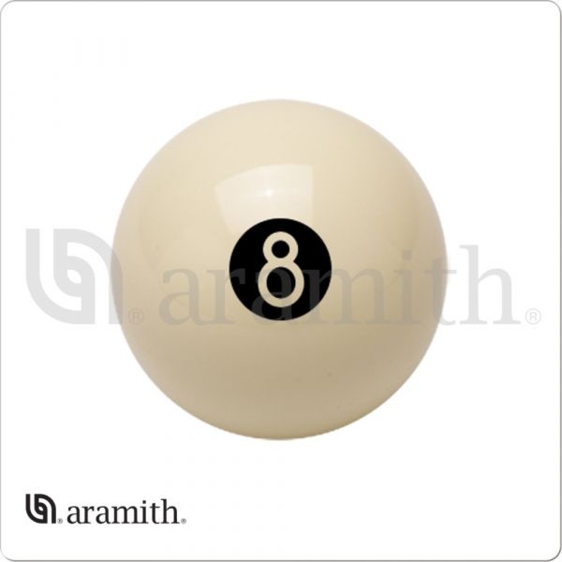 ARAMITH 8 ball in WHITE reversed 8 ball (white and black rather than black and white) 2 1/4inch for American pool