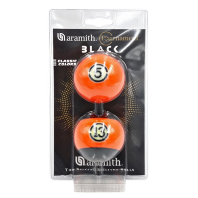 Aramith Black 5 & 13 Classic Orange Set