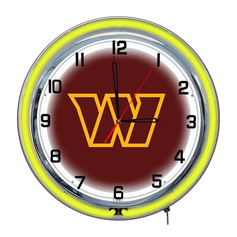 Washington Commanders 18 Neon Clock